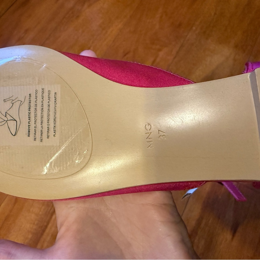 NWT Mango Elegant Pink Satin Women's Shoes size 7/37 - Picture 8 of 8
